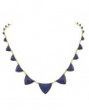 House of Harlow 1960 Pyramid Station Necklace in Navy Resin