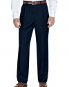 Ralph Lauren Mens Pleated Solid Navy Blue Wool Dress Pants