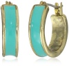 Anne Klein Bright Links Gold-Tone Enamel Hoop Earrings