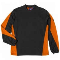 Mizuno Long Sleeve 2 Color Team Top (Black/Orange, XX-Large)