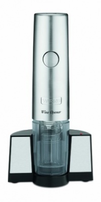 Waring Pro WO40 Cordless Wine Opener, Black/Brushed Stainless