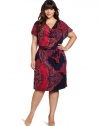 Jones New York Women's Plus-Size Flutter Sleeve Dress