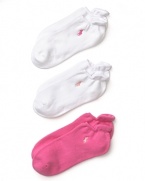 A 3-pack of basic low-cut socks with heel tab for a protective fit. Style #7470PK