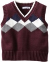 Kitestrings Boys 2-7 Diamond Pattern Sweater Vest, Deep Burgundy, 2T