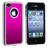 eForCity Snap-on Case Compatible with Apple® iPhone®4 / 4S , Hot Pink Bling Luxury rhinestone chrome case