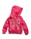 GUESS Kids Girls Shirred Sleeve Active Jacket, DEEP PINK (4)