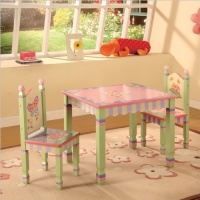 Teamson Kids Girls Table and Chairs Set - Magic Garden Room Collection