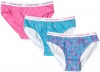 Calvin Klein Underwear Girls 7-16 Logo Waistband 3 Pack Bikini, Multi, 6/7 Small