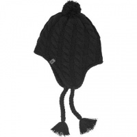 The North Face Girls Fuzzy Earflap Beanie - black, one size