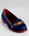 In inky blue suede, MARC BY MARC JACOBS' bookish loafers flaunt a look that's studied in schoolgirl chic.