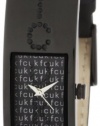 FCUK Women's FC1014B Black Leather Strap Stainless Steel Ion-Plating Black Watch