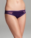 This Calvin Klein Underwear bikini is crafted with satin, mesh and lace details for smashing style. Style #F3573.