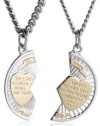 Sterling Silver and Stainless Steel Mizpah Medal Necklace, 20 and 24