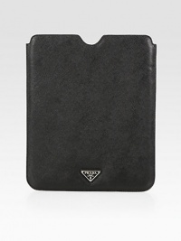 Saffiano leather protective iPad® case.Leather liningEnamel triangle logo8¼W X 10HMade in ItalyPlease note: iPad® not included.