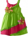 Bonnie Jean Girls 2-6X Bias Pieced Sundress, Green, 3T