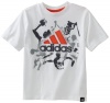 adidas Boys 2-7 Perf Player Short Sleeve Tee, White, 4