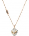 Juicy Couture Spring Icons Collection Pave Puffed Heart Wish Rose Gold Necklace