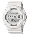 Blinding style from G-Shock. This all-white sport watch is a helpful guide while on-the-go with world time and alarm functions.