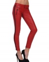 Blank NYC Womens Vegan Leather Moto Skinny - Red Lobster - 25