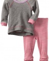 Splendid Littles Baby-Girls Newborn Colorblock Sweatshirt Set, Dragonfruit, 18-24