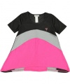 GUESS Kids Girls Color-Blocked Tee, BLACK (14)