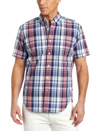 Nautica Men's Short Sleeve Large Scale Plaid Shirt