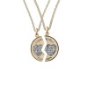 14k Gold Filled Two-Tone Round Mizpah Pendant Necklace, 24