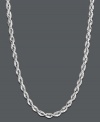 Get fit to be tied with this chic rope chain. Necklace features a hollow rope link crafted in 14k white gold. Approximate length: 20 inches. Approximate width: 1.8 mm.