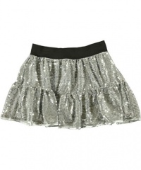 Beautees Sequin Effect Scooter Skirt (Sizes 7 - 16) - silver, 8 - 10