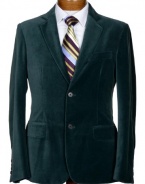 Donna Karan DKNY Mens Sportcoat Green Velvet Sport Coat Jacket Single Breasted 2 Buttons Slim Fit