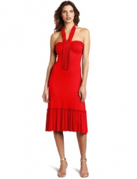 Wrapper Knit Midi Dress With Macrame Tie Detail