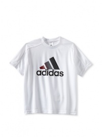 adidas Boys 8-20 Youth Activator Short Sleeve Top, White/Black, Large