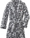 Calvin Klein Girls 7-16 Camo Print Robe, Black, 14/16