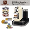 Nespresso D120 Citiz Single Serve Espresso Machine w/ Frother White + Set of 6 Espresso Cups & Saucers Tri Color + Accessory Kit