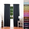 Solid Thermal Insulated Blackout Curtain 84L- 1 Set-BLACK