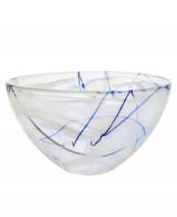 With a milky white haze and hand-applied bands of eye-catching color, each Contrast bowl from Kosta Boda is truly unique. A simple glass form showcases each stroke and swirl with true artistry.