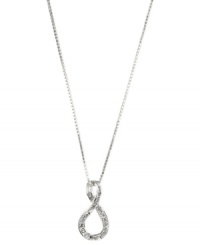 The pretty combinations are endless. This sparkling necklace from Anne Klein offers limitless style with an infinity charm embellished with pave accents. Crafted in silver tone mixed metal. Approximate length: 16 inches + 2-inch extender. Approximate drop: 1/2 inch.