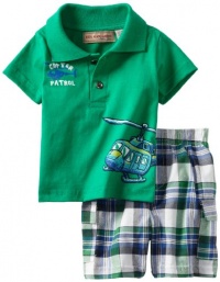 Kids Headquarters Baby-boys Newborn Polo Top With Cargo Short, Dark Green, 6-9 Months