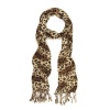 Elegant Leopard Animal Print Scarf with Fringe - Different Colors Available