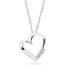 10k Gold 3-stone Diamond Heart Pendant with 18 Chain (1/10 Cttw; I-J Color)