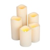 Everlasting Glow LED Resin Candle, Set of 5, 2-3x4, 2-3x6 1-3x8