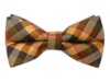 100% Silk Woven Colorful Gingham Earth Self-Tie Bow Tie