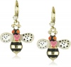 Betsey Johnson Polka Dot Bumble Bee Drop Earrings