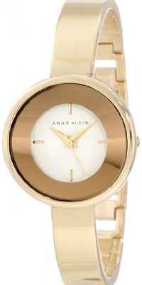 Anne Klein Women's AK/1082WTGB Gold Tone Curved Bangle Watch