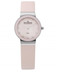 A rosy, feminine watch from the timepiece experts at Skagen Denmark.