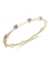 A look they're sure to love. Lily Nily's children's bracelet is set in 18k gold over sterling silver and features purple enamel hearts along the outside for a stylish touch. Item comes packaged in a signature Lily Nily Gift Box. Approximate inside circumference: 5-3/4 inches. Approximate diameter: 2 inches.