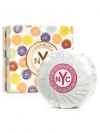 Bond No. 9's Chinatown is a seductively dynamic eau de parfum. Its topnote is a burst of peach blossom, blended with creamy-sweet gardenia and sultry tuberose and a hint of patchouli adds a spiky note to the other florals. On one side of the bottle, the flowers are the color of irridescent pearl on a deep fuschia background. Turn it over, and in yin-yang style its the same design with the colors reversed. 