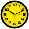 DecoMates Non-Ticking Silent Wall Clock - Color Block (Yellow Bumblebee)