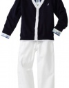 Nautica Sportswear Kids Boys 2-7 Three Piece Cardigan Set, Sport Navy, 3 Regular