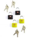 Keep your belongings under lock and key. Secure your luggage with a set of Travel Sentry Approved locks, each equipped with a special system that allows TSA screeners to open the lock without destroying it, safely relocking it after inspection.